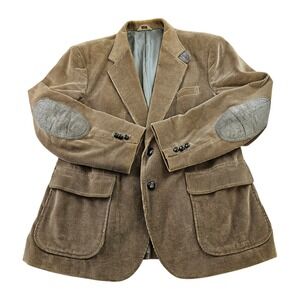 Cambridge Classics by Mervyn's Corduroy Blazer Jacket Mens 42S Beige Elbow Patch